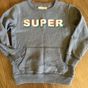 Mini Boden Gray 'SUPER' Sweatshirt
